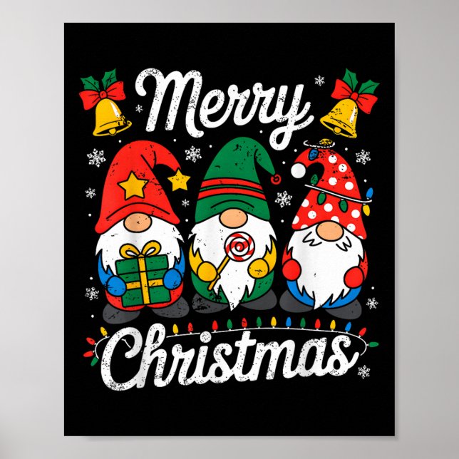 Gnomes Xmas Funny Merry Christmas Gnomes Men Women Poster (Front)