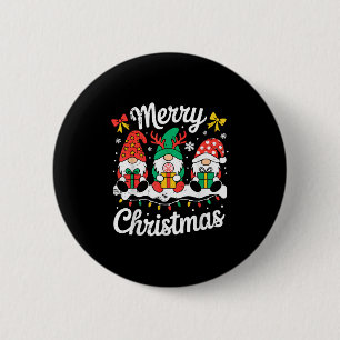 Gnomes Xmas Funny Merry Christmas Squad For Men Wo 2 Inch Round Button