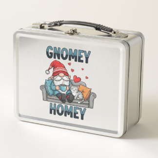 Gnomey gnome à la maison Métal Lunchbox