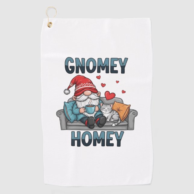 Gnomey homey gnome at home golf towel (Front)