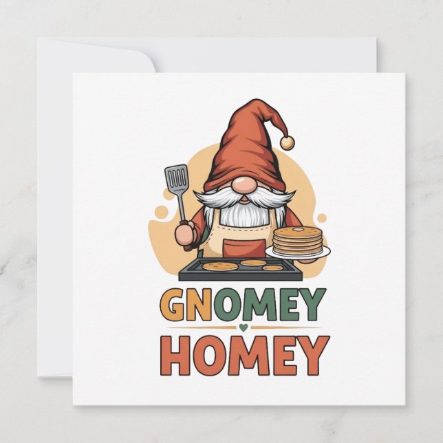 Gnomey homey pancakes design invitation (Front)
