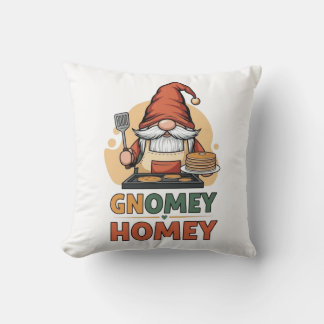 Gnomey homey pancakes design throw pillow