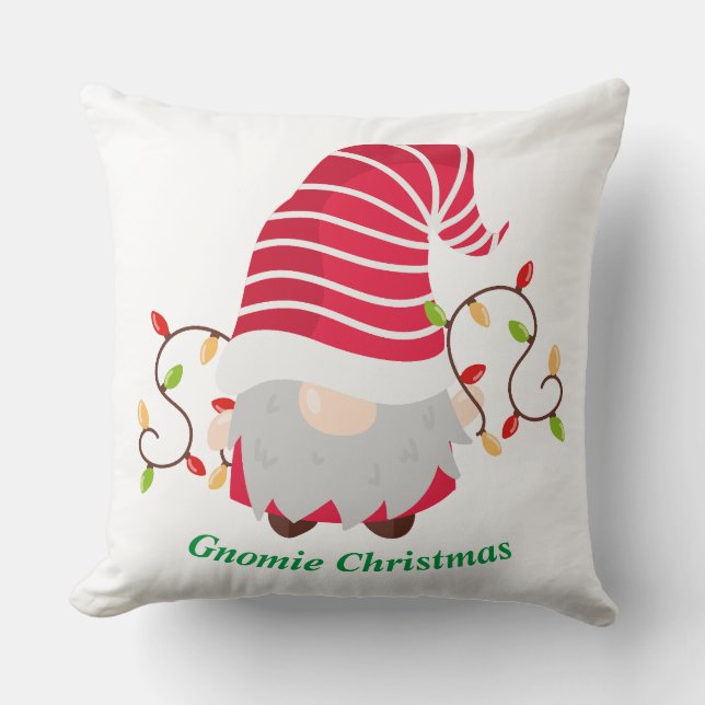 Gnomie Christmas  Throw Pillow (Front)