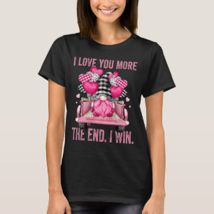Gnomie I Love You More I Win Pink Buffalo Plaid Gn T-Shirt