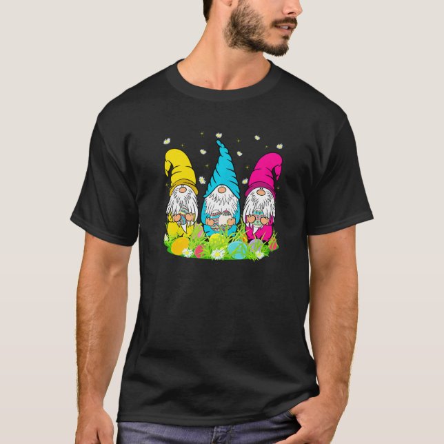 Gnomies Bunny Gnome Easter Eggs Happy Easter Day   T-Shirt (Front)