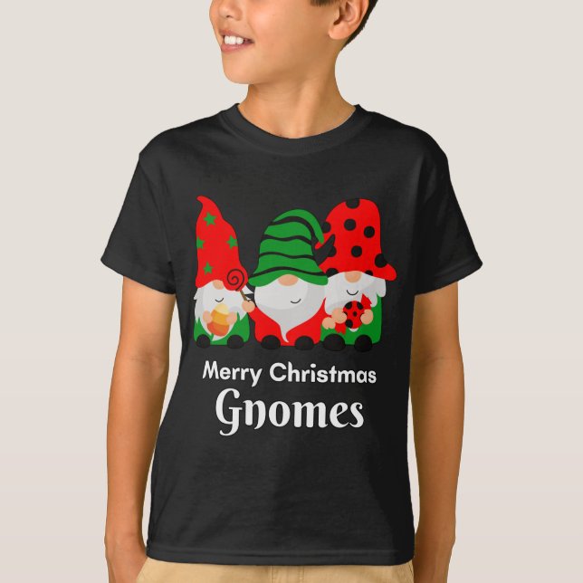 Gnomies Christmas Gifts Gnomo Gnomes Friends Merry T-Shirt (Front)