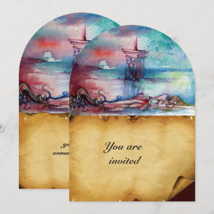GNOMON AND LADY OF THE LAKE Brown parchment Invitation