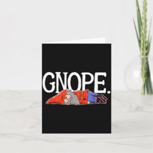 Gnope Gnome Dwarf Funny Garden Elf Christmas Card