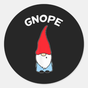 Gnope Gnome Nope Funny Christmas Party Men Women K Classic Round Sticker