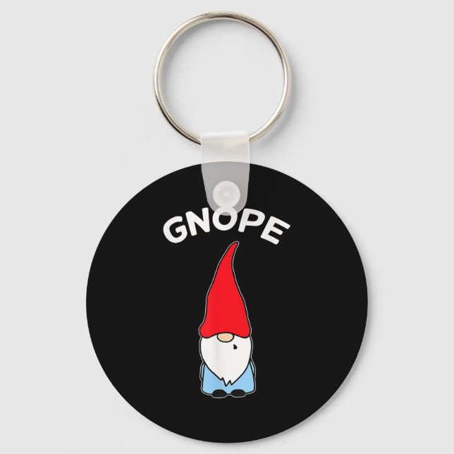 Gnope Gnome Nope Funny Christmas Party Men Women K Keychain (Front)