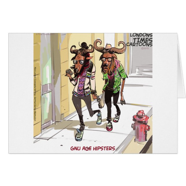 Gnu Age Hipsters drôle (Devant horizontal)