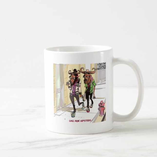 Gnu Age Hipsters Funny Coffee Mug (Right)