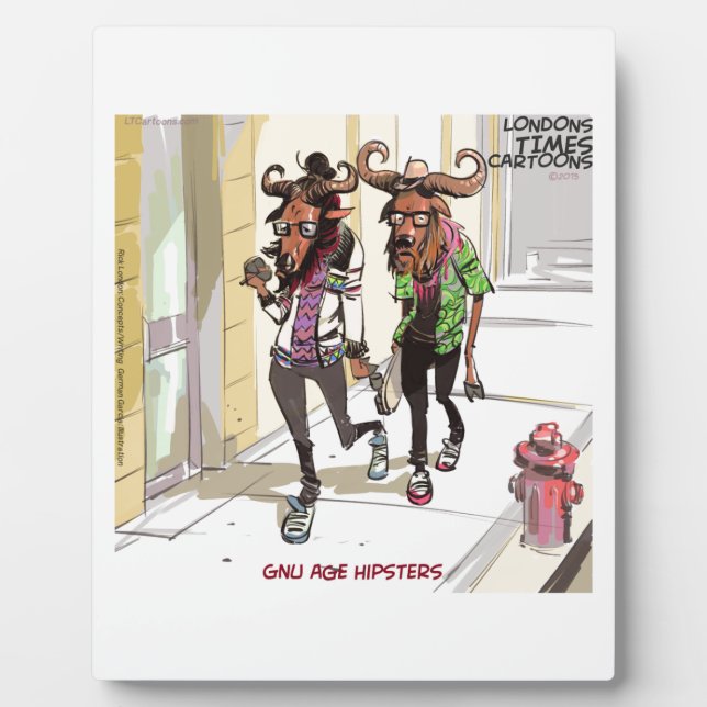 Gnu Age Hipsters Funny Plaque (Front)