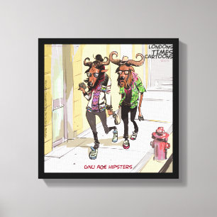 Gnu Age Hipsters Funny Rick London Canvas Print
