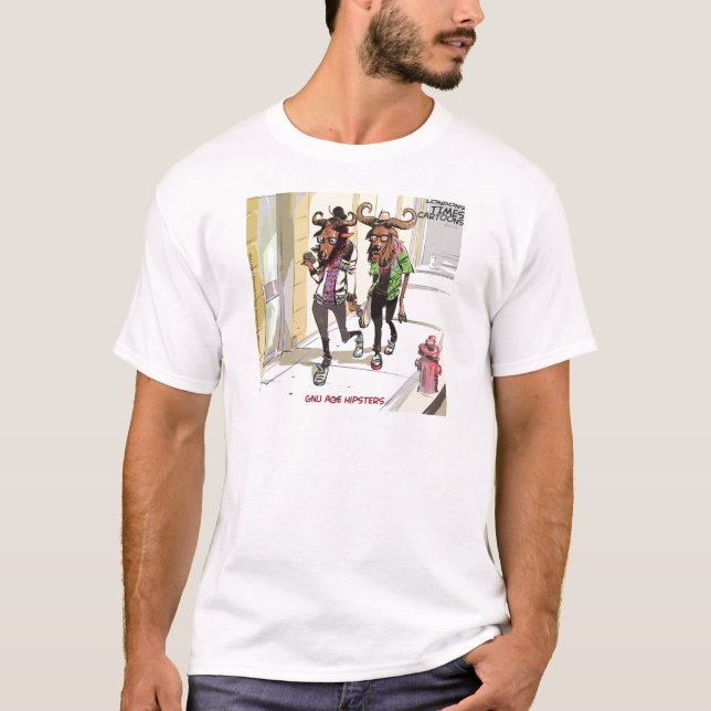 Gnu Age Hipsters Funny T-Shirt (Front)