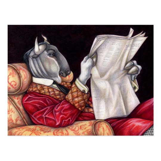 Gnu Funny News Animal Newspaper Postcard