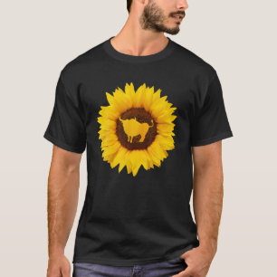Gnu Gift For Women Men Wildebeest Animal Sunflower T-Shirt