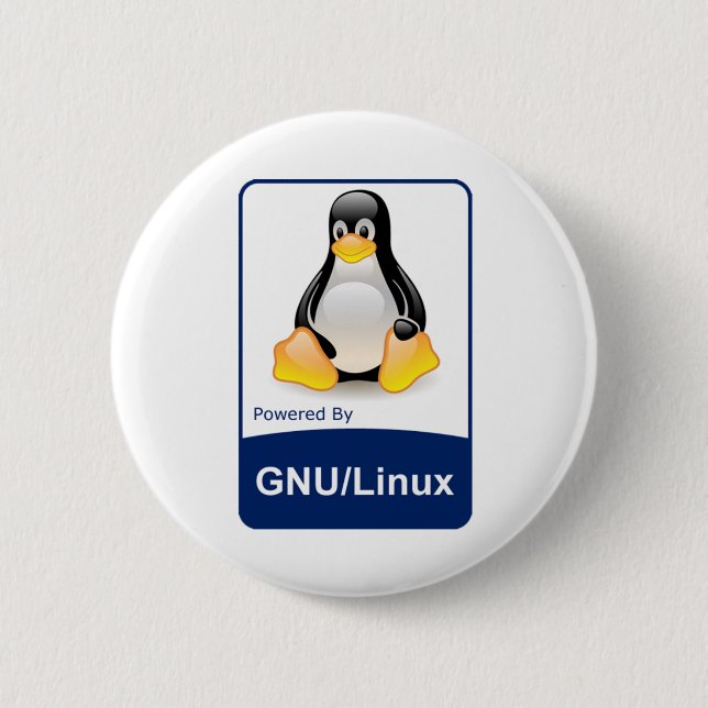 GNU/Linux 2 Inch Round Button (Front)