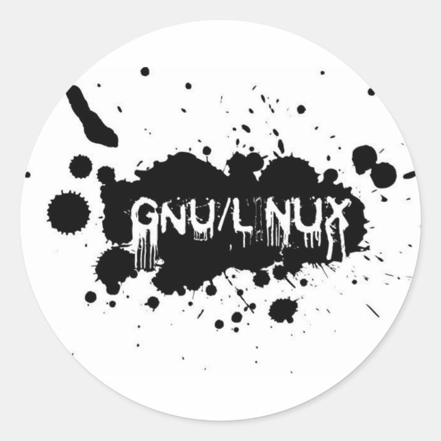 Gnu/Linux Slash Classic Round Sticker (Front)