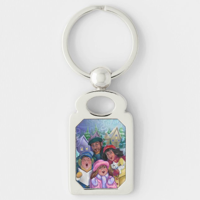 Go a Caroling Illustration Keychain (Front)