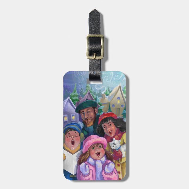 Go a Caroling Illustration Luggage Tag (Front Vertical)