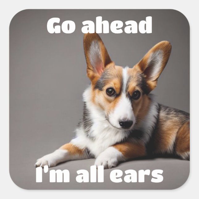 Go ahead. I’m all ears. Square Sticker (Front)