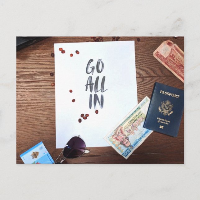 Go All In, Travel Take A Risk Postcard (Front)
