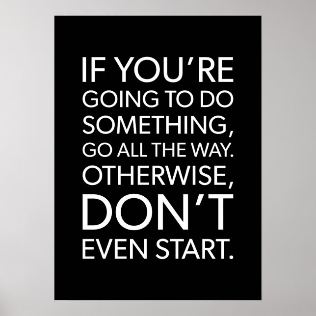 Go All The Way, Gym, Hustle, Success, Motivational Poster (Front)