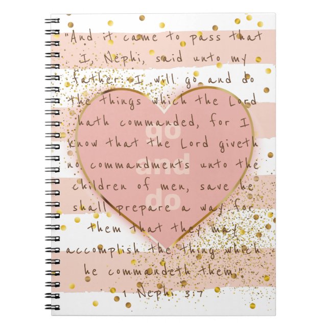 GO AND DO, 2020 Youth Theme - Rose Gold Glitter Notebook (Front)