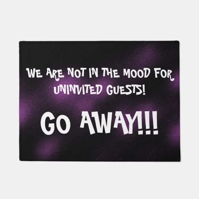 GO AWAY Extremely RUDE Quote Funny Doormat (Front)