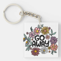 GO AWAY Funny Floral Cute Daisy Hand-Drawn