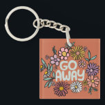 GO AWAY Funny Floral Cute Daisy Hand-Drawn Keychain<br><div class="desc">Sweet drawing! Check my shop for more options or let me know if you'd like something custom! I can create custom art if you like! :) Just send me a direct message.</div>