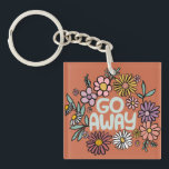 GO AWAY Funny Floral Cute Daisy Hand-Drawn Keychain<br><div class="desc">Sweet drawing! Check my shop for more options or let me know if you'd like something custom! I can create custom art if you like! :) Just send me a direct message.</div>