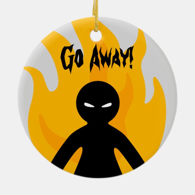 Go Away!Go Away! Ceramic Ornament (Back)
