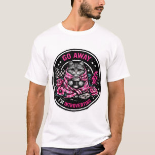 Go Away I’m Introverting Cute Cat Wrapped T-Shirt