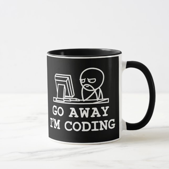 Go Away IM Coding Programmer Gift Mug (Right)