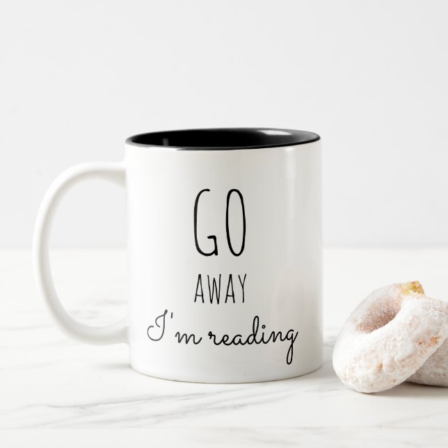 go away I'm reading Two-Tone Coffee Mug (With Donut)