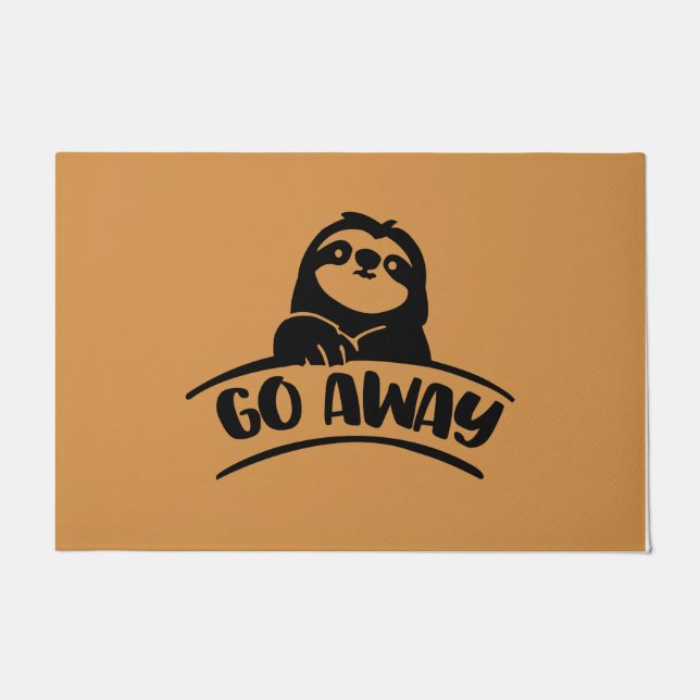 Go Away Sloth Mat, Personalized Funny New Home Doormat (Front)