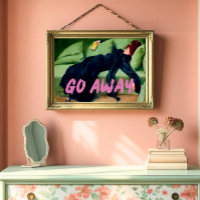 Go Away Wall Art, Vintage Altered Woman Portrait