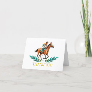 Go Baby Go, Carte de remerciements hippique verte
