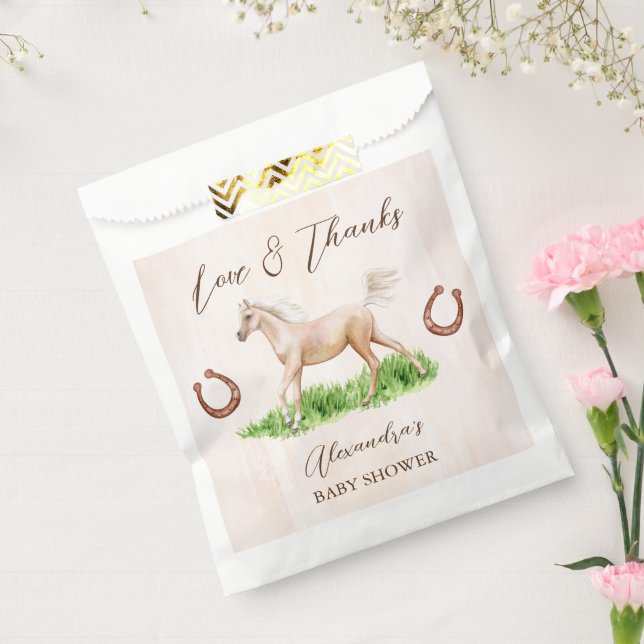 Go baby go running beige horse foal baby shower favour bag (Sealed)