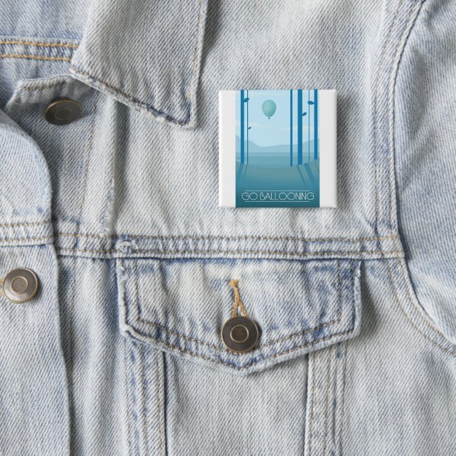 Go Ballooning 2 Inch Square Button (In Situ)
