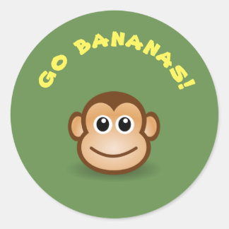 go bananas 2 classic round sticker