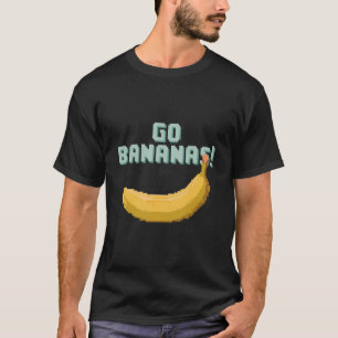 Go Bananas! Retro Pixel Art of a Yellow Banana T-Shirt