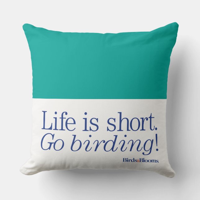 Go Birding! Throw Pillow (Front)