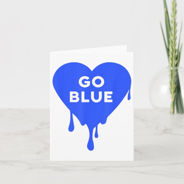 Go Blue - Blue Team, Colour War, Camp, Dripping He Card (Front)