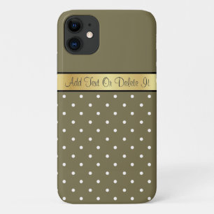 Go Bold with Elegant Loden Green White Polka Dot iPhone 11 Case