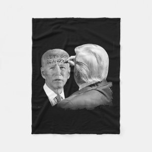 Go Brandon Trump Writes On Bidens Forehead Fleece Blanket