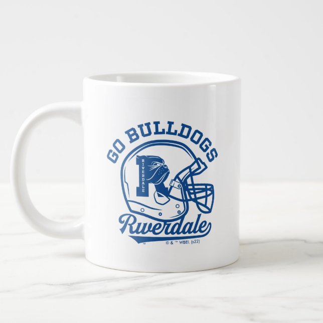 Go Bulldogs Football Helmet Icon Large Coffee Mug (Left)