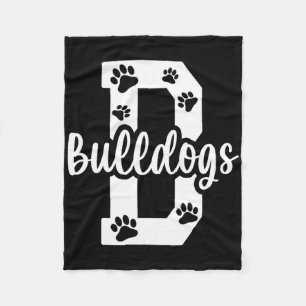 Go Bulldogs Pawprint School Mascot Spirit Football Fleece Blanket